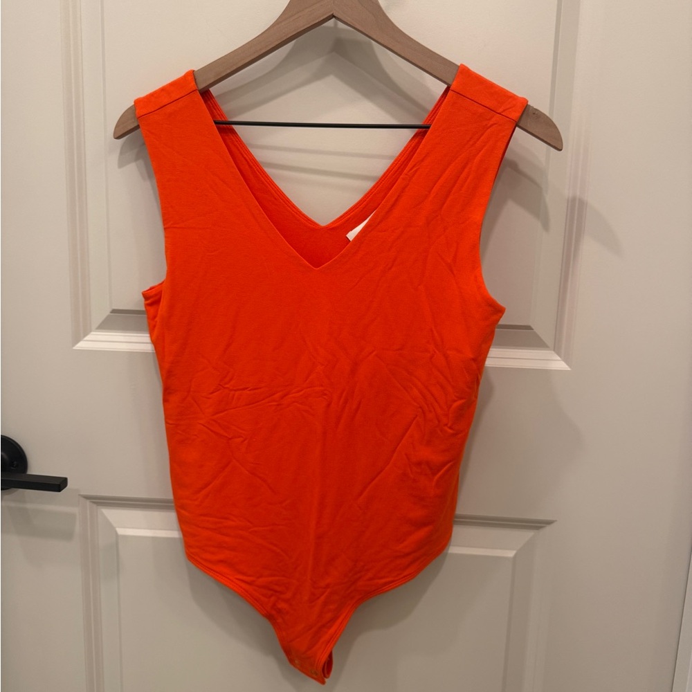 ON:34th Bright Orange V-Neck Bodysuit